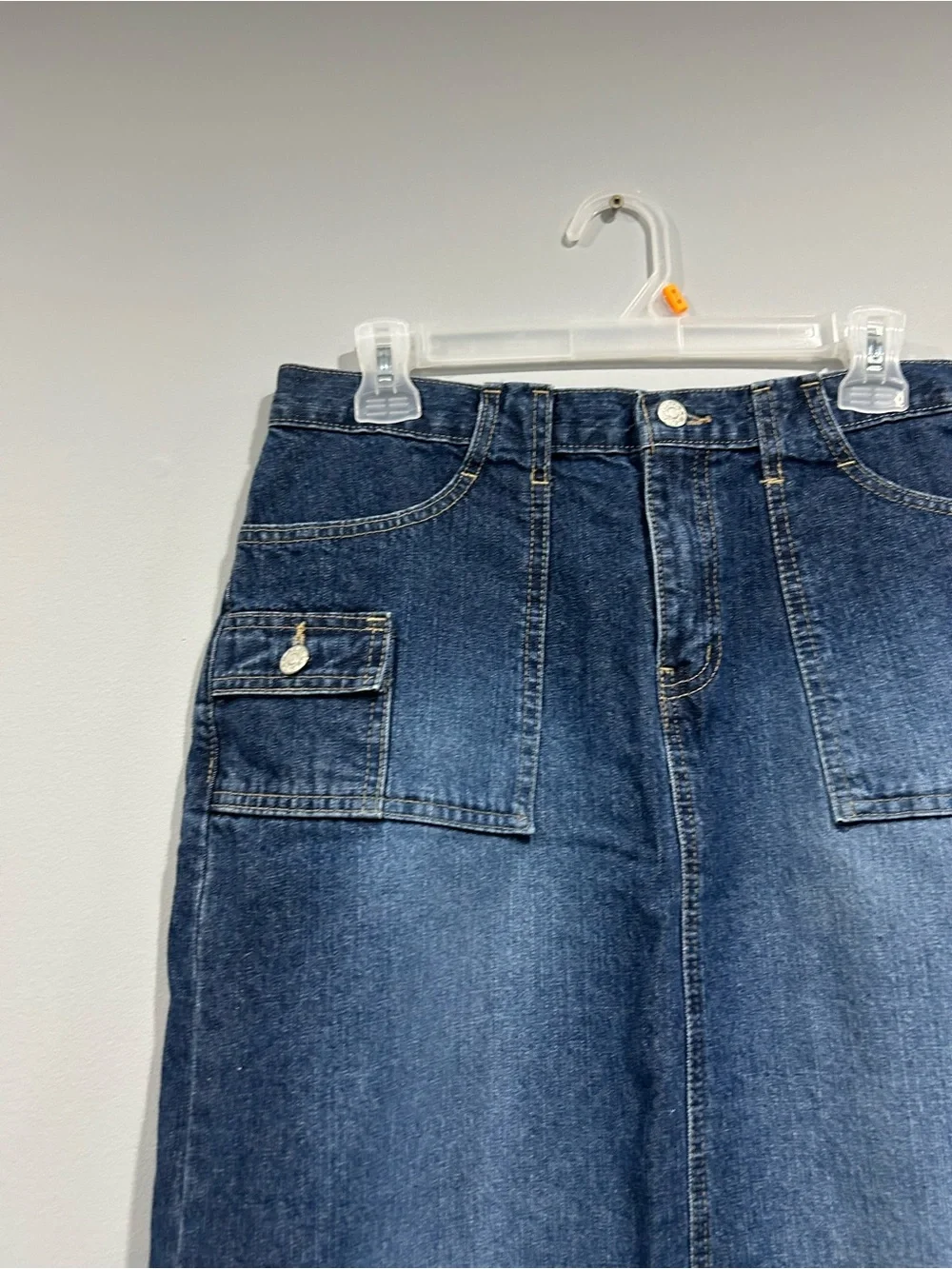 Y2K Denim Dark Wash Maxi Skirt BUM Equipment